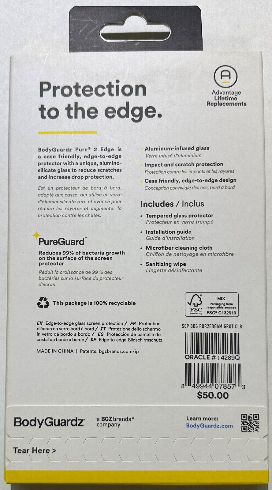BodyGuardz Pure 2 Edge to Edge Glass Screen Protector Apple iPhone 14 Plus 6.7"