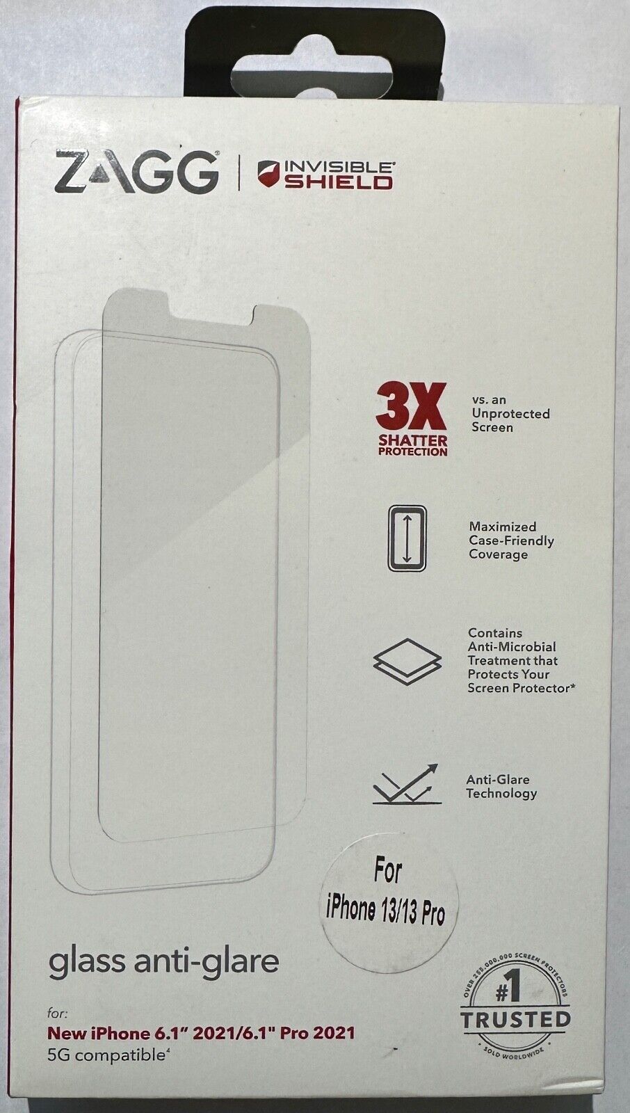NEW ZAGG Glass Anti-Glare Screen Protector for Apple iPhone 13/ 13 Pro (6.1")