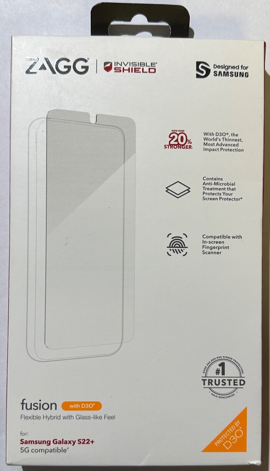ZAGG Invisibleshield Fusion D30 Screen Protector for Samsung Galaxy S22+ PLUS