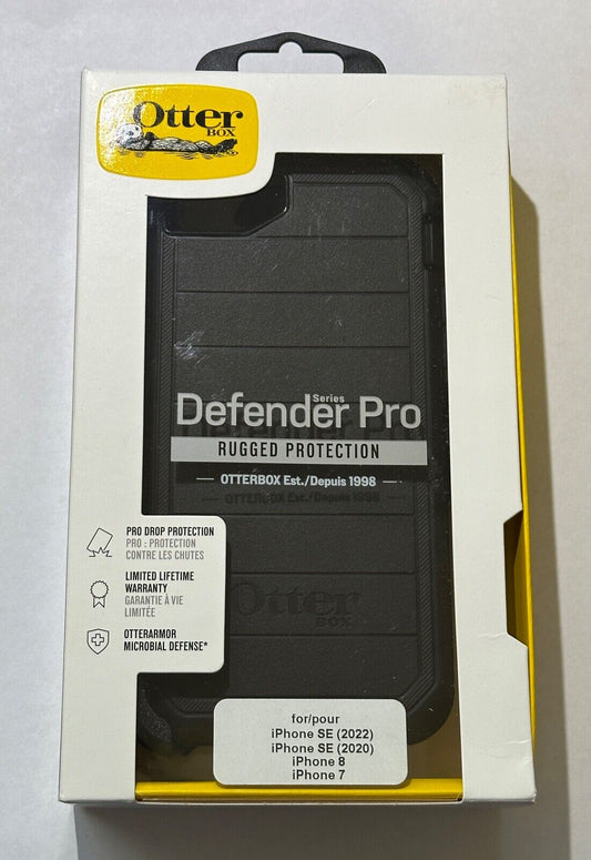Open Box Otterbox Defender PRO Case w/Clip for iPhone SE 2020/2022/8 - Black
