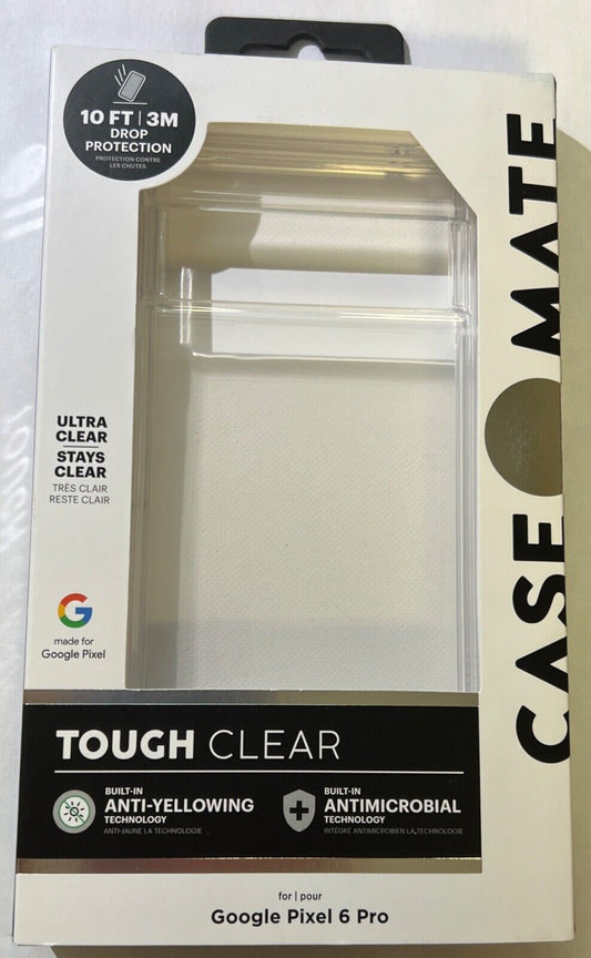 NEW Case-Mate Tough Clear Slim Antimicrobial Case for Google Pixel 6 Pro (6.7")