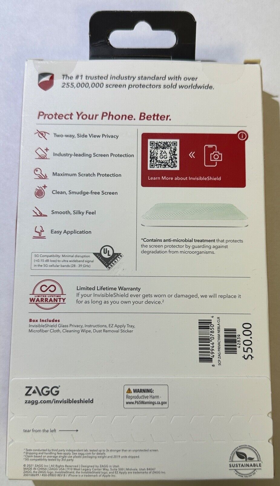 ZAGG Glass Privacy Tinted Screen Protector for Apple iPhone 14 / 13 (6.1")