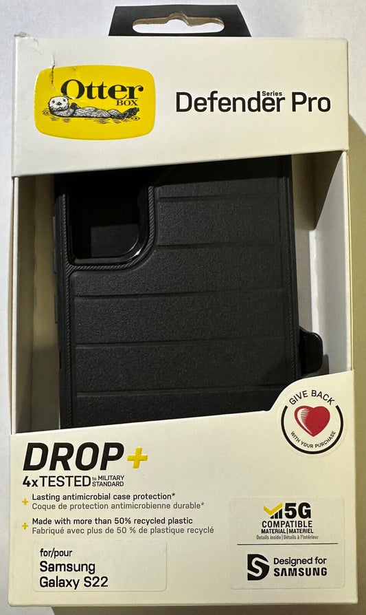 Open Box Otterbox Defender PRO Case w/Clip for Samsung Galaxy S22 (6.1") - Black