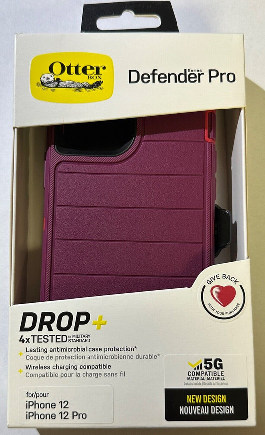 Otterbox Defender PRO Case w/Clip for iPhone 12/12 Pro (6.1") - Berry Potion