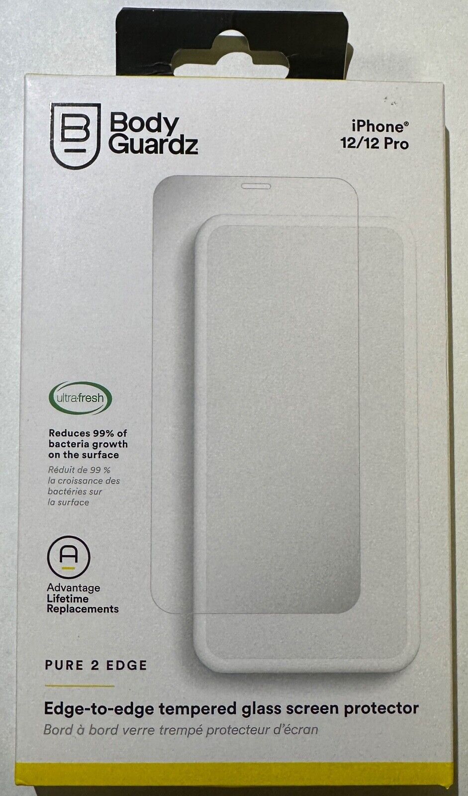 BodyGuardz Pure 2 Edge to Edge Glass Screen Protector Apple iPhone 12 / 12 Pro