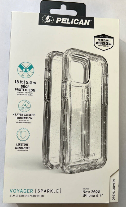 NEW Pelican Voyager Heavy Duty Case NO CLIP for iPhone 12 Pro Max (6.7") Sparkle