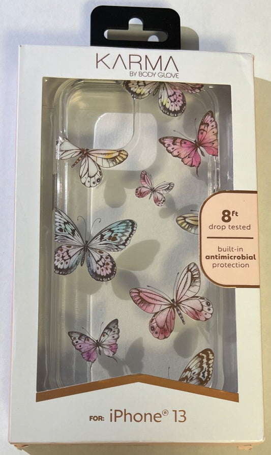 Open Box Body Glove KARMA Butterflies Print Case for iPhone 13 (6.1") ONLY