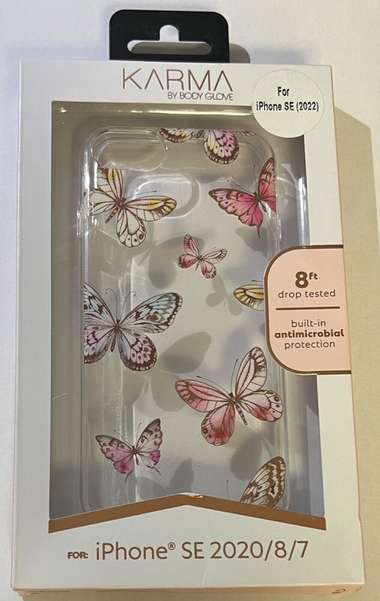 Open Box Body Glove KARMA Butterflies Print Case for iPhone SE 2022 / 2020 / 8