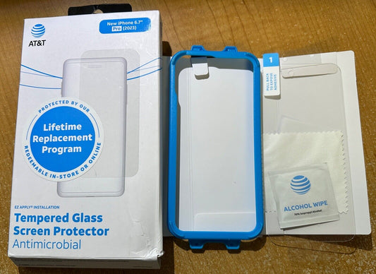 Open Box AT&T Tempered Glass Screen Protector for Apple iPhone 15 Pro Max (6.7")