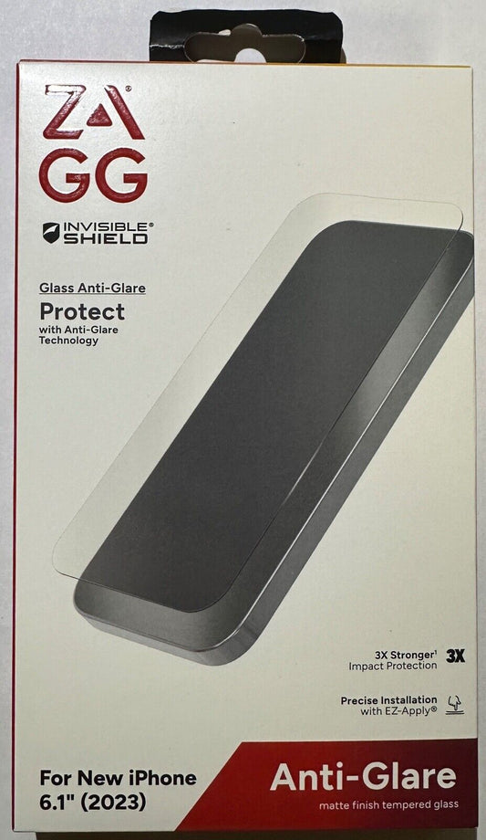NEW ZAGG Glass Anti-Glare Screen Protector for Apple iPhone 15 (6.1") Small Cam