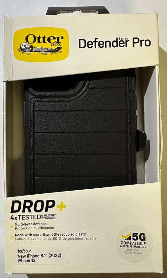 Open Box Otterbox Defender PRO Case w/Clip for iPhone 14 (6.1") (Small Cam) Black