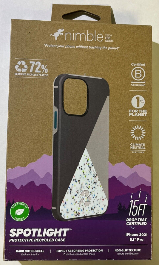 NEW Nimble Recycled Plastics & Silicone Non-Slip Case for iPhone 13 Pro (6.1")