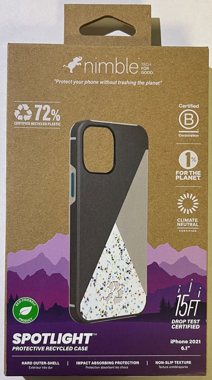 NEW Nimble Recycled Plastics & Silicone Non-Slip Case for iPhone 13 6.1" (2 Cam)