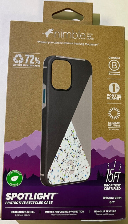 NEW Nimble Recycled Plastics & Silicone Non-Slip Case for iPhone 13 Pro Max 6.7"