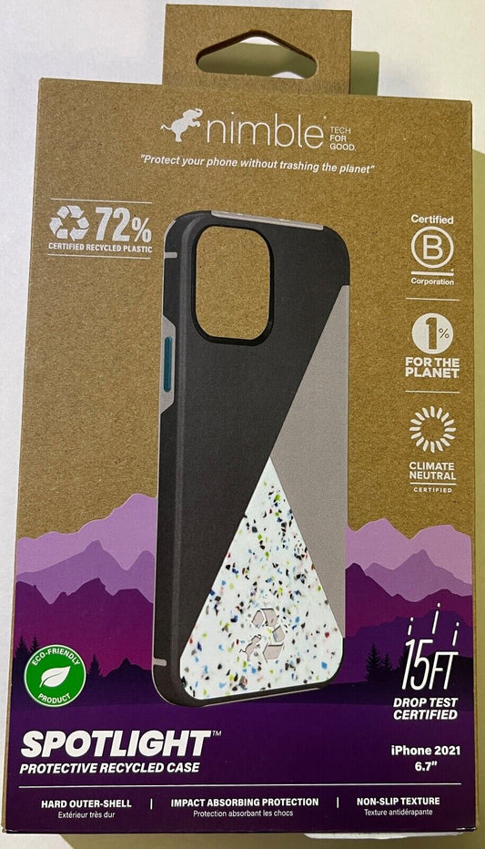 NEW Nimble Recycled Plastics & Silicone Non-Slip Case for iPhone 13 Pro Max 6.7"