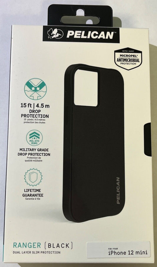 NEW Pelican Ranger Slim Rugged Case for iPhone 12 Mini (5.4") - Matte Black