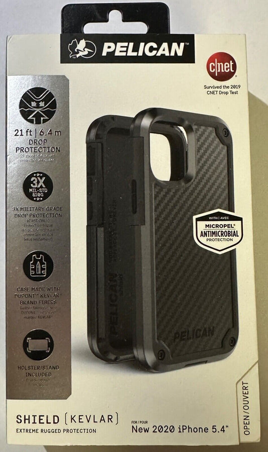 NEW Pelican Shield Rugged Case made w/ Kevlar for iPhone 12 mini (5.4") Black