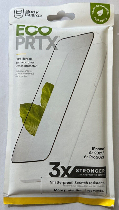 BodyGuardz ECO PRTX Durable Synthetic Glass Screen Protector iPhone 13 / 13 Pro