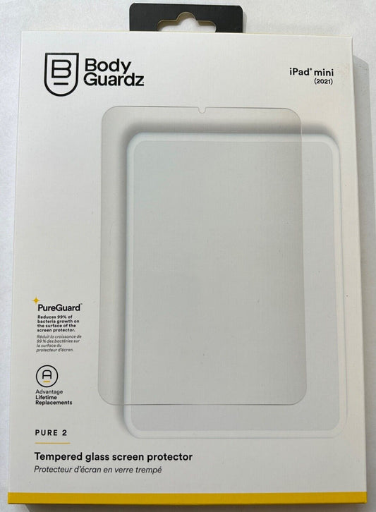 BodyGuardz Pure2 Tempered Glass Screen Protector Apple iPad mini 6 (2021) 8.3"
