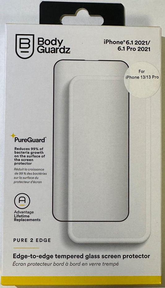 BodyGuardz Pure 2 Edge to Edge Glass Screen Protector Apple iPhone 13 / 13 Pro
