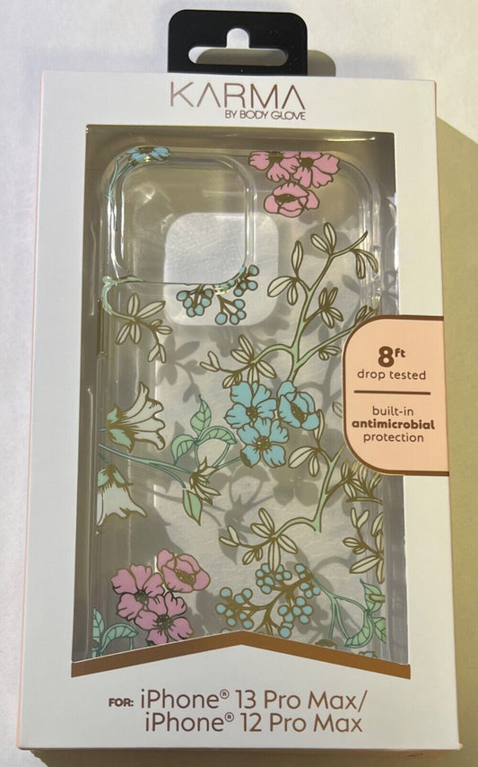 Open Box Body Glove KARMA Floral Print Clear Case for iPhone 13 Pro Max