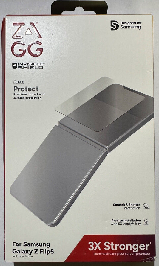 NEW ZAGG Invisibleshield Glass Screen Protector for Samsung Galaxy Z Flip5 ONLY