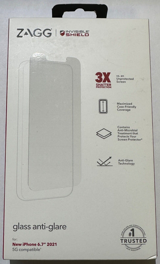 NEW ZAGG Glass Anti-Glare Screen Protector for Apple iPhone 13 Pro Max (6.7")