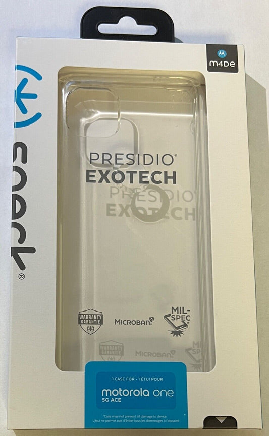 NEW Speck Presidio Exotech Slim TPU Case for Motorola One 5G Ace ONLY - Clear