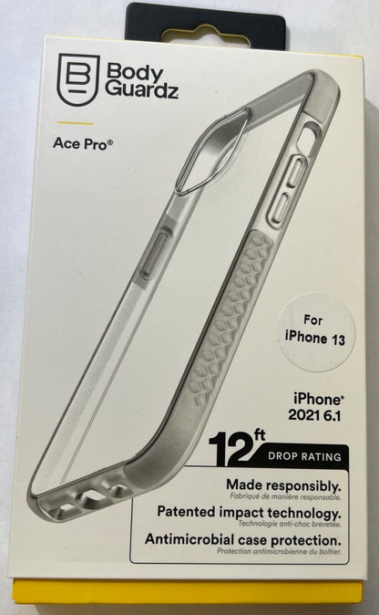 Open Box BodyGuardz Ace Pro Slim Non-Slip Case for iPhone 13 (6.1") ONLY - Clear