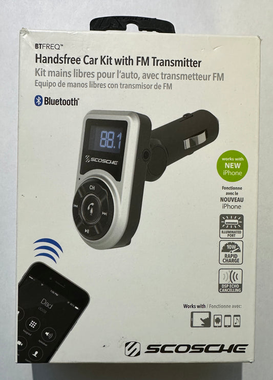 NEW Scosche BTFREQ Handsfree Car Kit with FM Transmitter BTFM3SR-SP