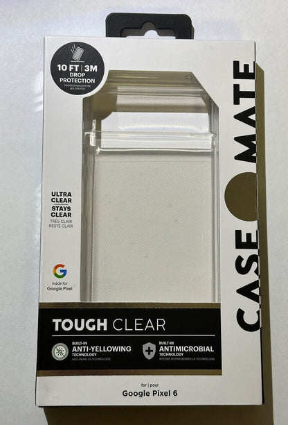 NEW Case-Mate Tough Clear Slim Antimicrobial Case for Google Pixel 6 (6.4")