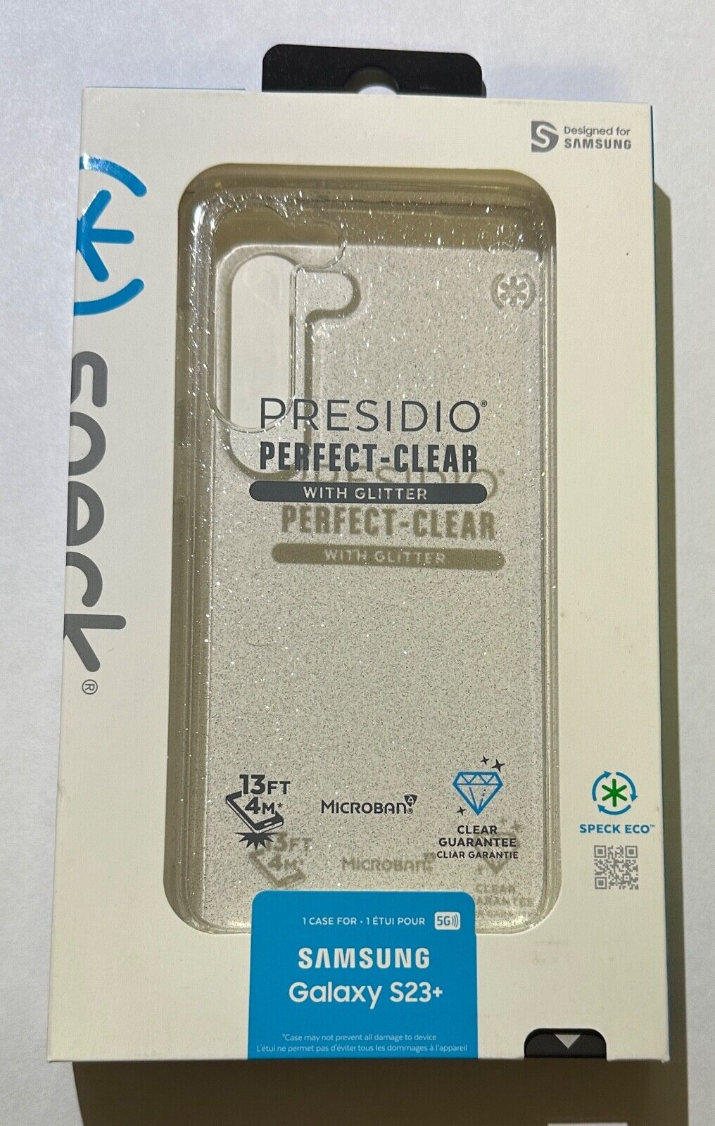 NEW Speck Presidio Perfect-Clear w/ Glitter case for Samsung Galaxy S23+ PLUS