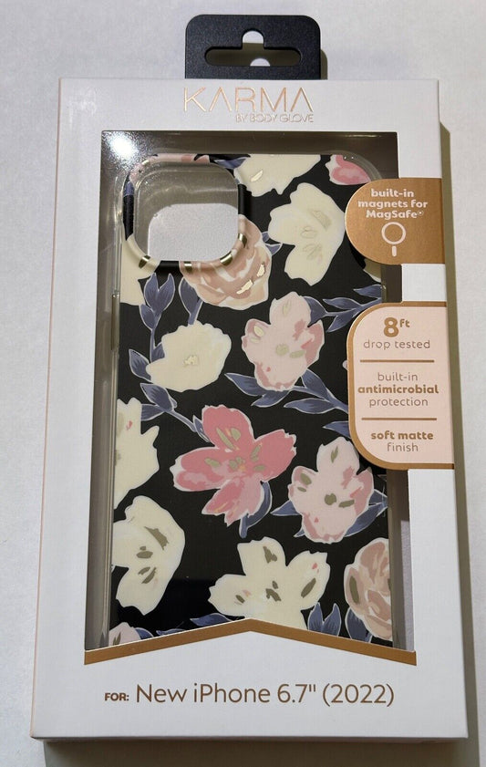 NEW KARMA by Body Glove Blush Navy Floral Magnetic Case for Apple iPhone 14 Plus