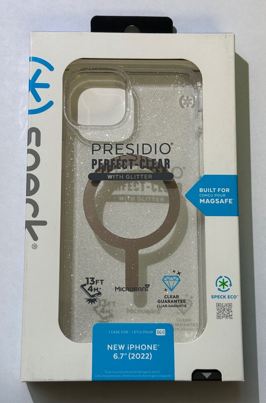NEW Speck Presidio Perfect-Clear w/Glitter Magnet Case for Apple iPhone 14 Plus