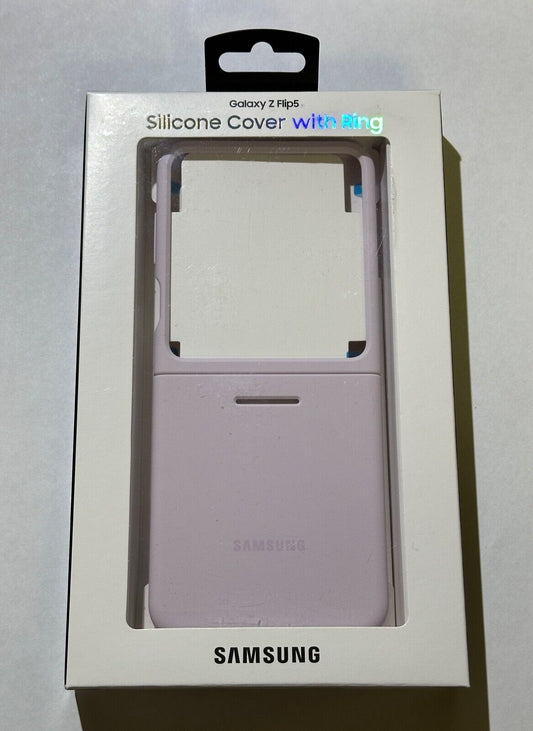 NEW Samsung Z Flip 5 Silicone Cover with Ring - Lavender (Official Accessory) EF-PF731TVEGUS