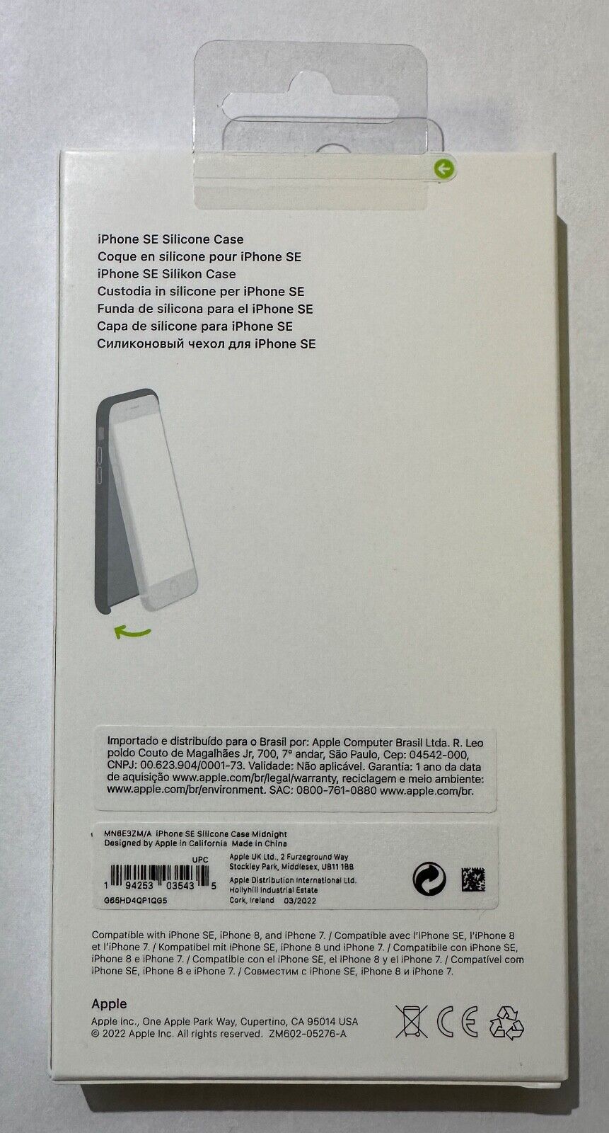 NEW Genuine Apple iPhone SE (2022) Silicone Case MN6E3ZM/A - Midnight Black