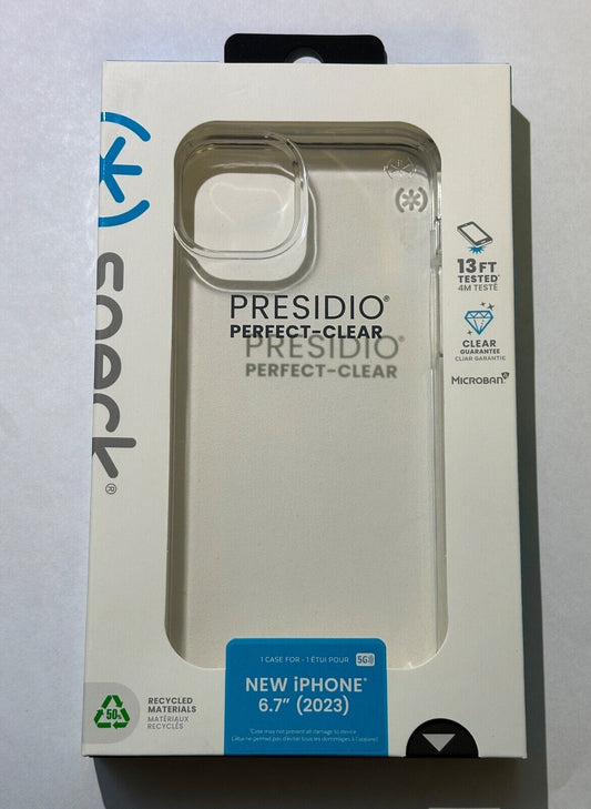 NEW Speck Presidio Perfect-Clear Case for iPhone 15 Plus (6.7") Small Cam (ONLY)