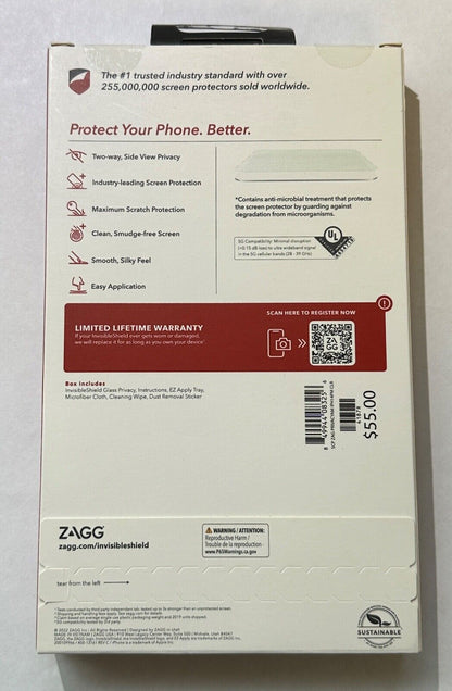 ZAGG Glass Privacy Tinted Screen Protector for Apple iPhone 14 Pro Max (6.7")