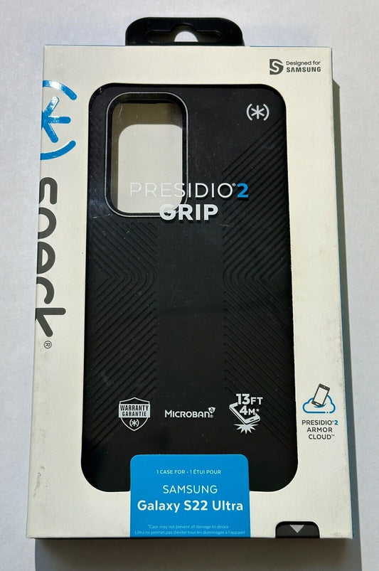 NEW Speck Presidio 2 Grip Case for Samsung Galaxy S22 Ultra (6.8") - Black