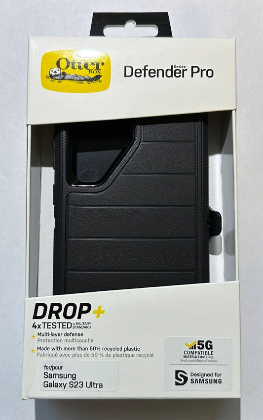 NEW Genuine Otterbox Defender PRO Case w/Clip for Samsung Galaxy S23 Ultra Black