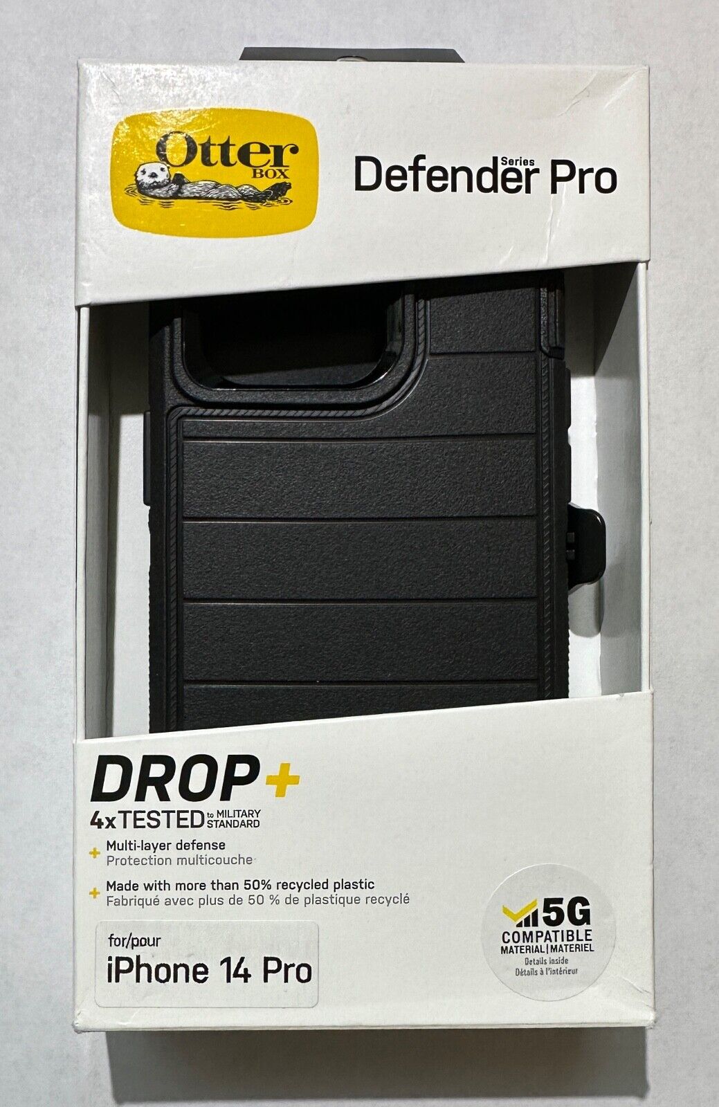 Open Box Otterbox Defender PRO Case w/Clip for iPhone 14 Pro (6.1") - Black