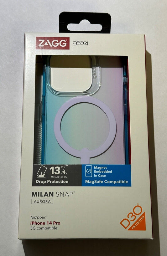 Open Box ZAGG Gear4 Milan Snap Magnetic Case iPhone 14 Pro (6.1") Aurora Ombre