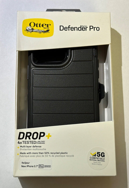 Open Box Otterbox Defender PRO Case w/ Clip for iPhone 14 Pro Max (6.7") - Black