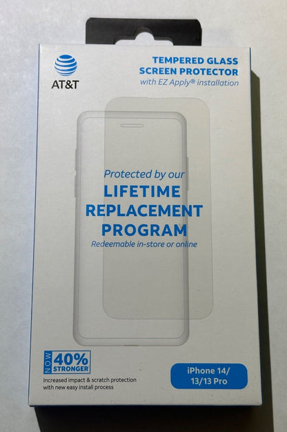 NEW AT&T Tempered Glass Screen Protector Apple iPhone 14 (6.1" Small Cam) 4682R