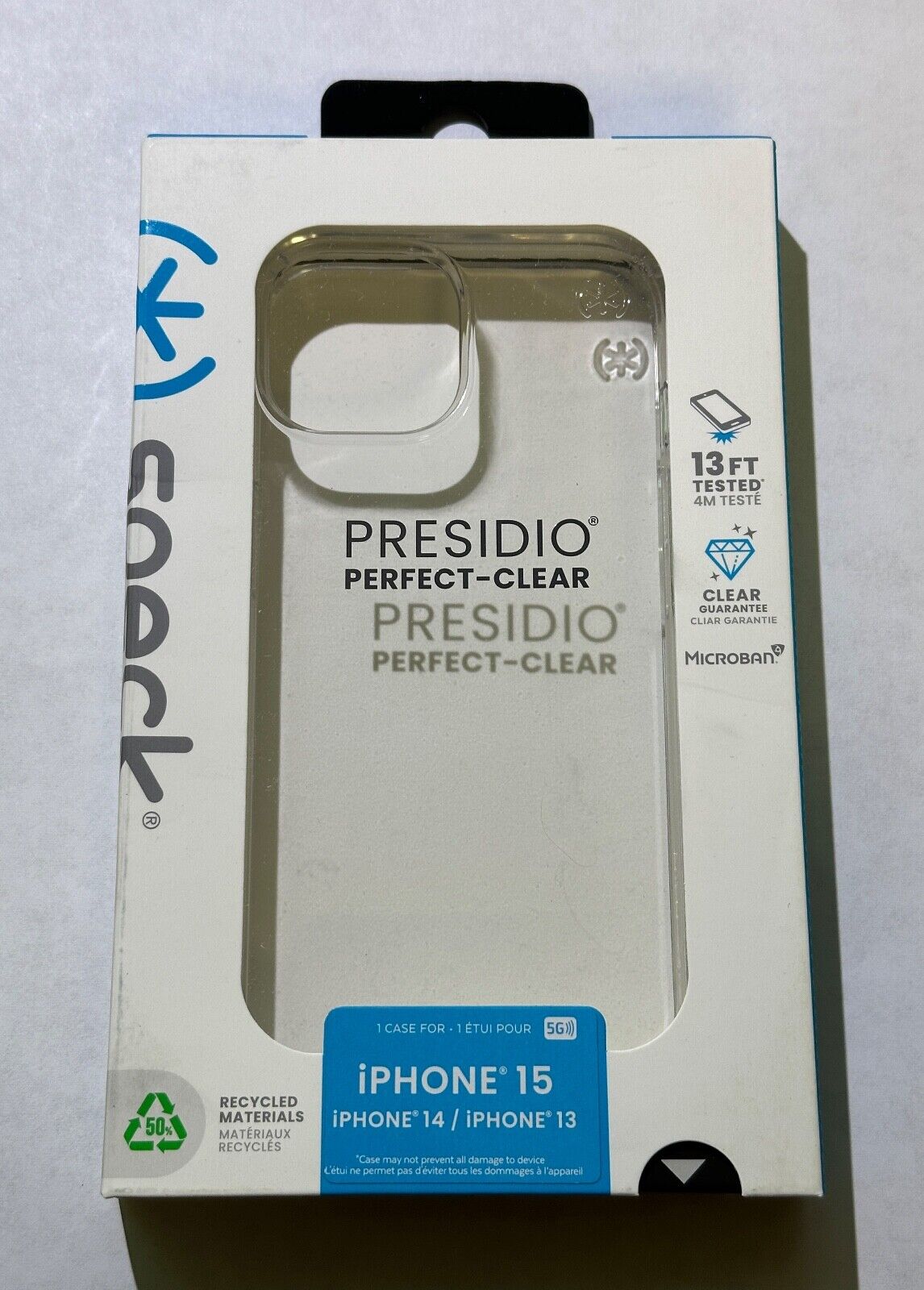 NEW Speck Presidio Perfect-Clear Case for iPhone 15 / 14 (6.1") Small Cam