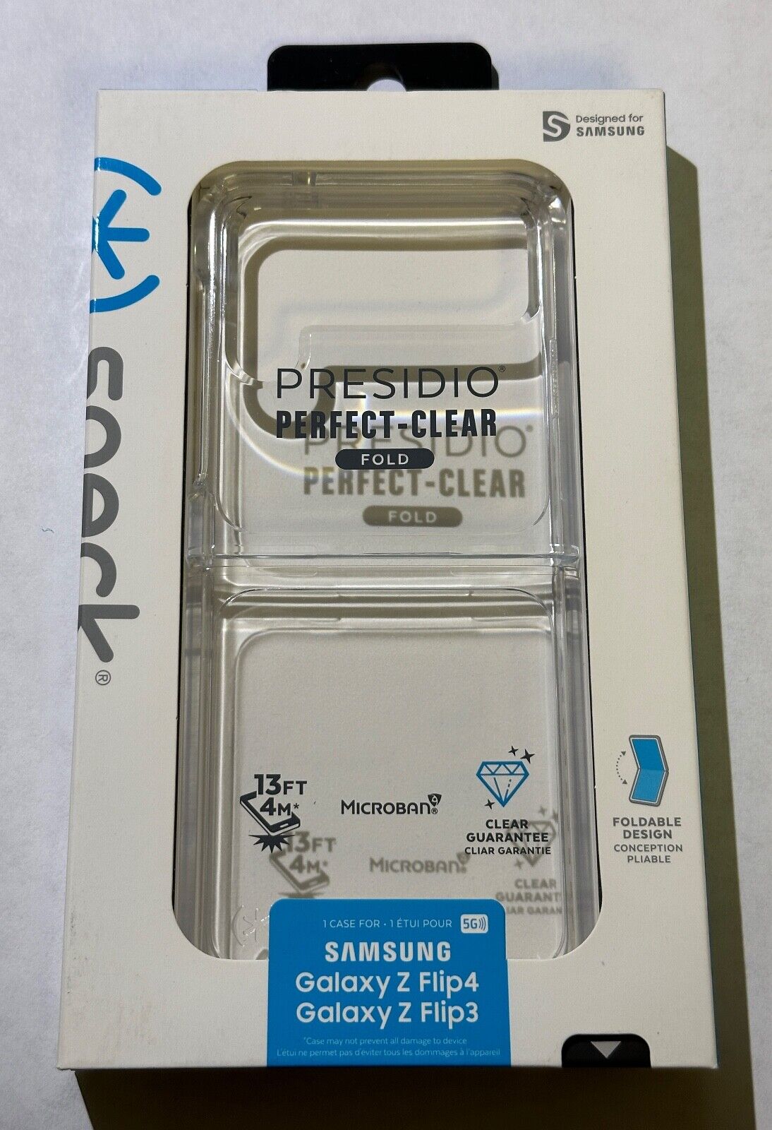 NEW Speck Presidio Perfect-Clear Fold Case for Samsung Z Flip 4 & 3