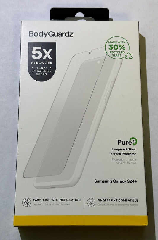 BodyGuardz Pure 3 Glass Screen Protector for Samsung Galaxy S24+ PLUS (6.7")