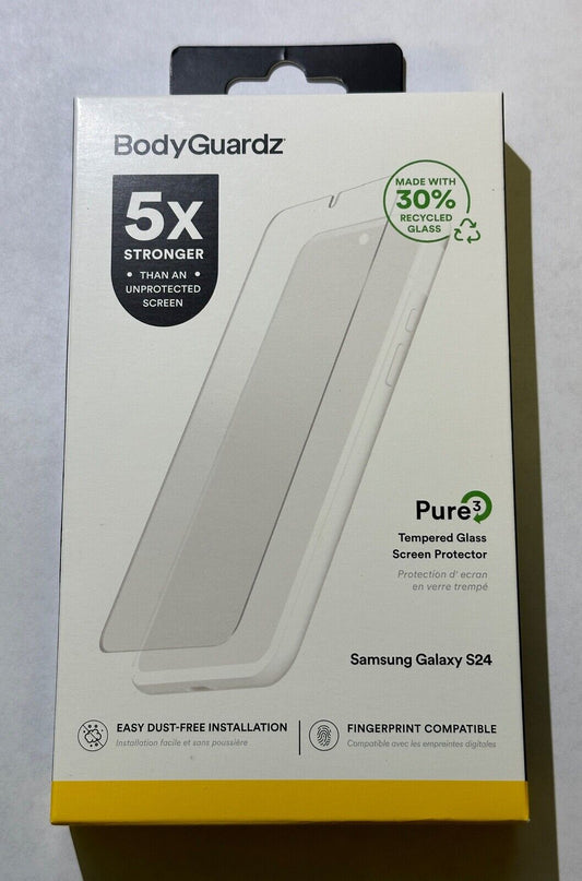 BodyGuardz Pure 3 Glass Screen Protector for Samsung Galaxy S24 (6.2" Screen)