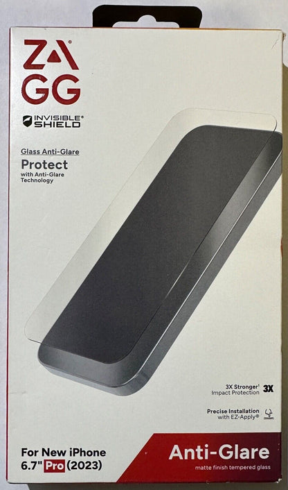 NEW ZAGG Glass Anti-Glare Screen Protector for Apple iPhone 15 Pro Max (6.7")