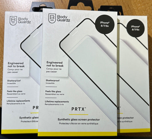 BodyGuardz PRTX Synthetic Glass Screen Protector for iPhone 8 / 7 4.7" LOT OF 7